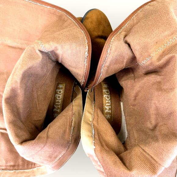 Mudd Womens Faux Suede Sofie Knee High Riding Boots Size 8M Brown Western Boho - Picture 7 of 9